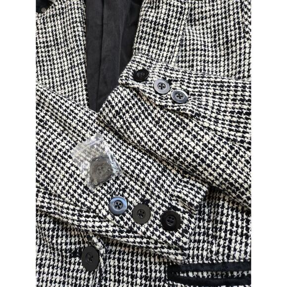 Free People Black and White Houndstooth Rodeo Blazer Size Small Jacket NWOT - Picture 7 of 14